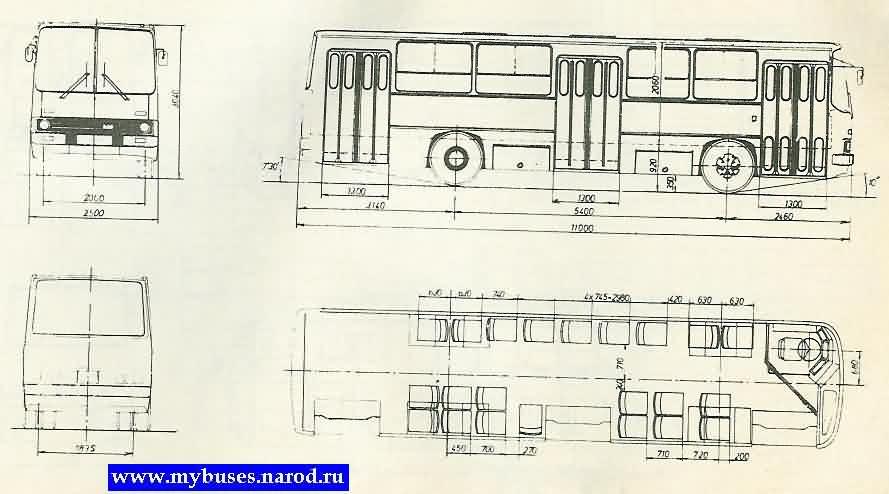 Чертеж икарус 250